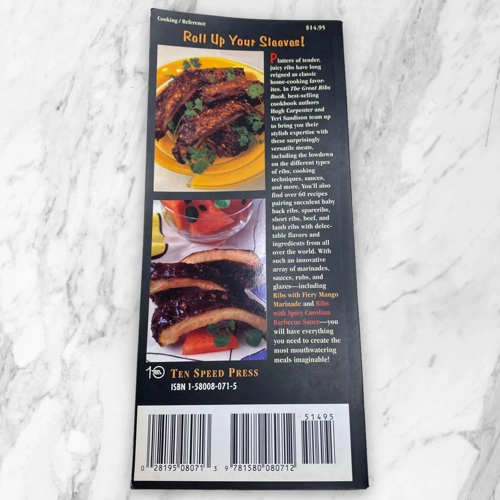 Book The Great Ribs Book Cookbook by Hugh Carpenter & Teri Sandison BBQ